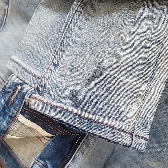 SERENEDE Patchwork Streetwear Earth Tone Serenity Prayer Distressed Skinny Jeans - Picture 11 of 16